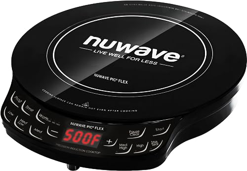 Nuwave Flex Precision Induction Cooktop, 10.25” Shatter-Proof Ceramic Glass, 6.5” Heating Coil, 45 Temps from 100°F to 50...