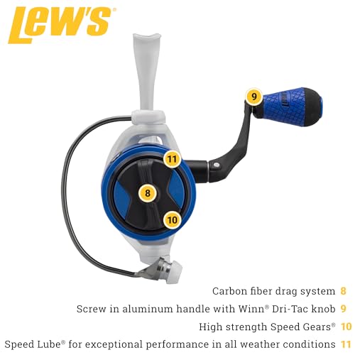 Lew's Custom Inshore Speed Spin Spinning Fishing Reel, 6.2:1 Gear Ratio, Right or Left-Hand Retrieve, Aluminum Frame, 7 Be...