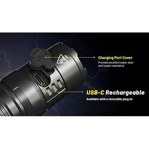 Nitecore P23i Tactical Flashlight, 3000 Lumen USB-C Rechargeable Long Throw Super Bright with Lumentac Organizer