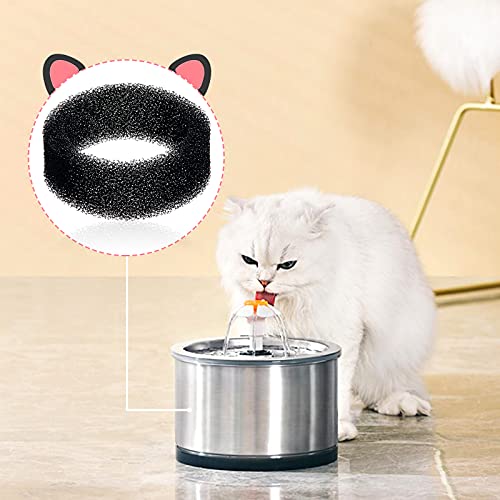 Tuanse 8 Pieces Cat Pet Water Fountain Filters Replacement Round Filter Foam for Pet Cat Drink Water Sponge Filter Replace...