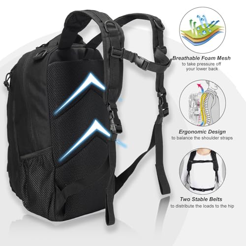 BAIXINGBAGS 20L Mini Small tactical backpack for men, MOLLE System Daypack black gym hunting backpack Comfortable for Hiki...