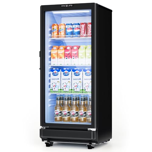 ICEVIVAL 6 Cu.Ft Commercial Refrigerators, Display Fridge with Double-Tempered Glass Door, Beverage Cooler for Bar, Offic...