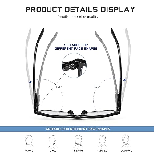 AIMISUV 5 Pack Reading Glasses for Women Men Blue Light Blocking - UV Filter Computer Readers,Anti Eyestrain Eyeglasses