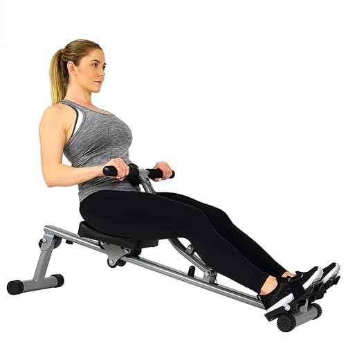 Sunny Health & Fitness Compact Adjustable Rowing Machine with 12 Levels of Resistance for Complete Body Workouts and Optional Free SunnyFit App Enhanced Connectivity