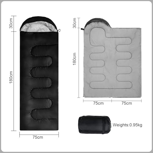 Petgin Camping Sleeping Bag 3 Seasons Warm & Cool Weather, Lightweight, Waterproof, Portable Backpacking for Adults & Kids...