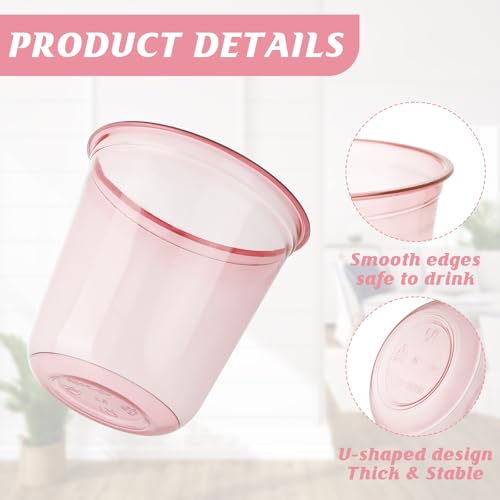 100pcs 12oz Disposable Stemless Glasses,PET Disposable Drinking Cups,Cold Party Clear Plastic Wine Glasses for Parties Bir...