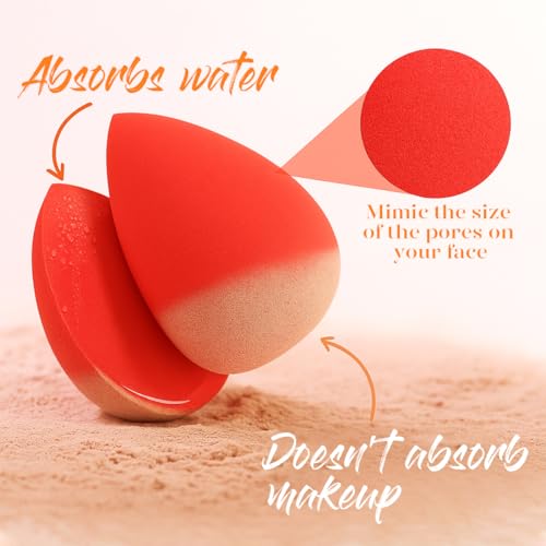 BEAKEY Makeup Sponge Set 5 Pack Micro Porous Low Absorption Soft Latex Free Foundation Beauty Sponges & Blenders for Powde...
