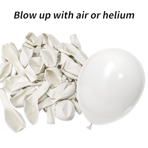 RUBFAC 5 Inch 120pcs White Latex Party Balloons, Thicker White Balloons for Birthday Wedding Baby Shower Graduation Annive...