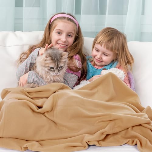 Buryeah 10 Pcs Fleece Blanket Bulk Soft Warm Fleece Blankets Cozy Lightweight Throw Blankets Plush Pet Throw Blanket for H...