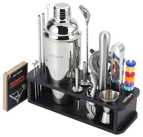HMYBAR® 22-pc Cocktail Shaker Set(24oz/700ml) | Mixology Bartender Kit | Bar Tool Set | Martini Making Set with 39-Recipe ...