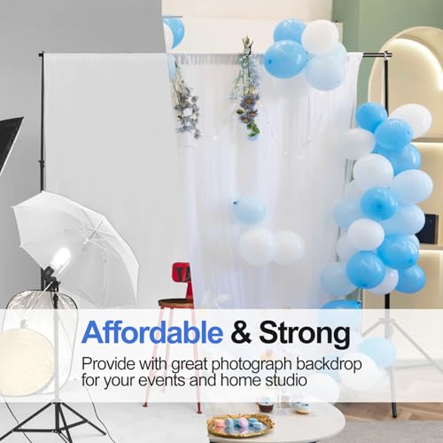 EMART Backdrop Stand 10x7.8ft(WxH) Photo Studio Adjustable Background Stand Support kit with 2 Crossbars, 8 Clamps, 2 Sand...