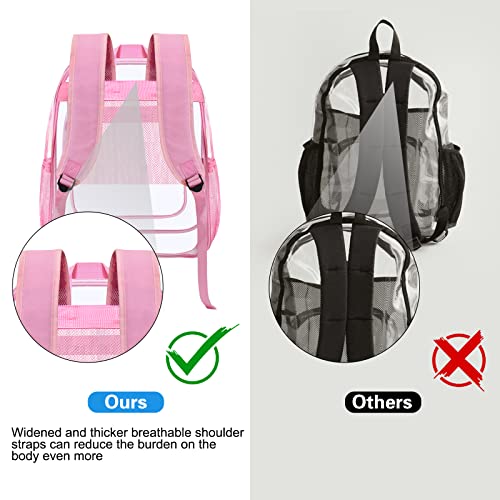 HEEYA Clear Backpack Heavy Duty Transparent Backpack for Security, Sports, Work, Travel, Stadium