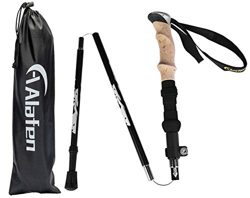 A ALAFEN Lightweight Collapsible Trekking Pole - 7075 Aluminum Adjustable Walking Stick for Hiking & Travel, Foldable Quic...