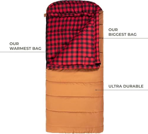 Teton Sports 0F Sleeping Bag. Warm and Comfortable Camping Sleeping Bag, Teton Tough Canvas Shell for Camping, Hunting, an...