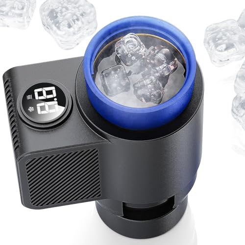 YUEMIDAMY 2-in-1 Smart Cooler Cups Holder, Portable Car Cooler Cup Mug Tumbler Holder Practical Small Cooler Cooling and H...