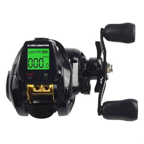 Digital Baitcasting Fishing Reel with Line Counter Depth Position Alarm 7.2:1 Gear Ratio 7+1BB Magnetic Brake System USB R...