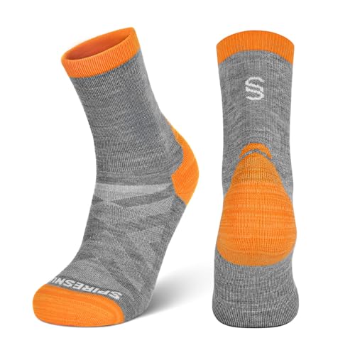 SPIRESNUG Warm Merino Wool Hiking Socks, Cushioned Winter Socks, Anti Blister, Moisture Wicking, Men & Women