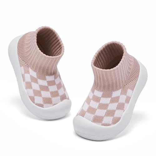 Eashi Baby Boy Girl Non-Skid Indoor Infant Walking Shoes Breathable Warm Elastic Sock Shoes with Memory Sole Protect Toes ...