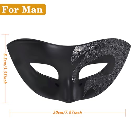 SIQUK Couple Masquerade Masks Set Venetian Party Mask Plastic Halloween Costume Mask Mardi Gras Mask for Women and Men