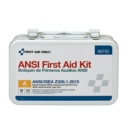 First Aid Only 90755 ANSI A 2015 and OSHA Compliant First Aid Kit, 10-Person Emergency First Aid Kit for Business, Home, C...