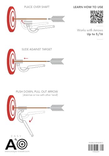 Easy Arrow Out Arrow Puller & Remover Tool for Archery Targets, Hunting, Youth Summer Camp, School Programs & Target Pract...