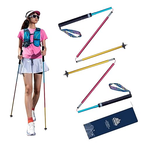 AONIJIE Trekking Poles -2 Ultralight Collapsible Carbon Fiber Hiking Poles with Anti-Shock and Quick Lock System, Folding ...