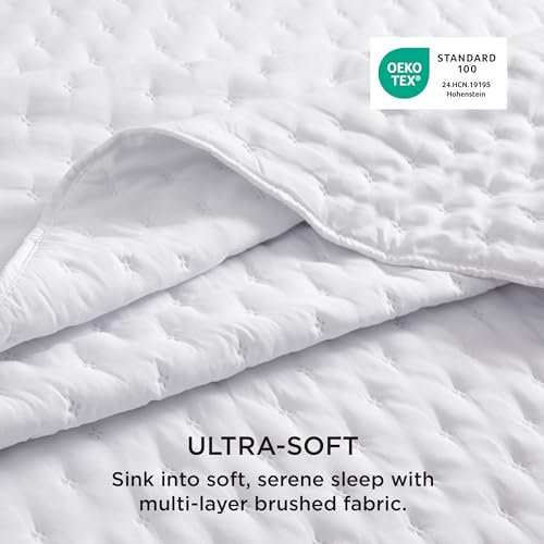 Bedsure Quilts Queen Size - Ultra Soft Quilt Bedding, White Bedspread Queen Size for Modern Bedroom, Lightweight All-Seaso...