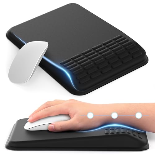 MEKASS Ergonomic Mouse Pad with Wrist Support, Wrist Rest Mousepad for Carpal Tunnel Pain Relief, Memory Foam with Massage...