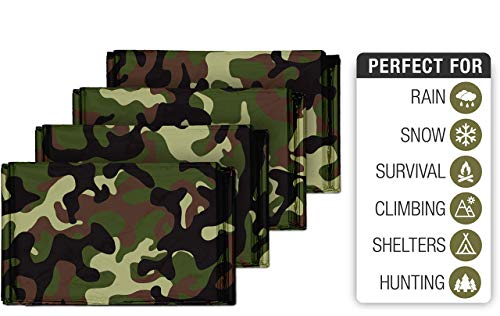 Swiss Safe 4 Pack Mylar Emergency Blankets for Survival - Compact & Insulated for Cold Weather - Designed for NASA, Outdoo...