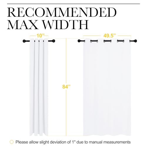 NICETOWN 100% Blackout Window Curtain Panels, Cold and Full Light Blocking Drapes with Black Liner for Nursery, 84 inches ...