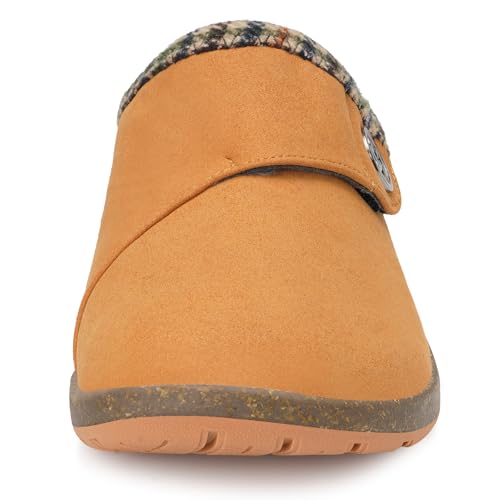 Eagsouni Women's Men's Wide Width Slippers Suede Fuzzy Slippers Winter Warm Fur Lined Slip on House Shoes Outdoor with Rem...