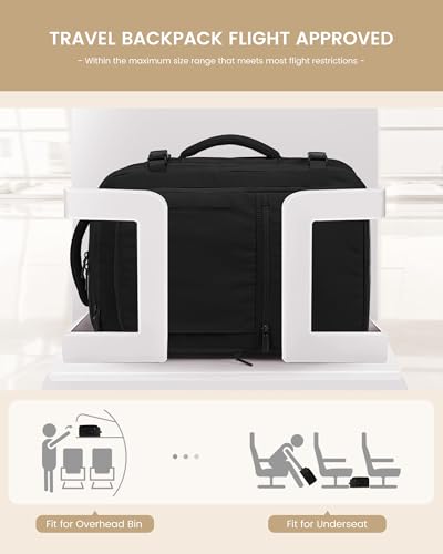 LOVEVOOK Travel Backpack for Women & Men, 50L Large Carry On Backpack Airline Approved, TSA Personal Item Weekender Bag, W...