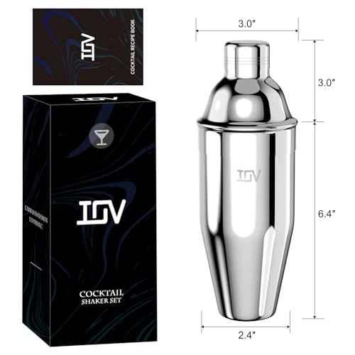 IOV Cocktail Shaker, 24 oz Martini Shaker, Drink Mixer with Built-in Strainer, Professional Stainless Steel Margarita Alco...