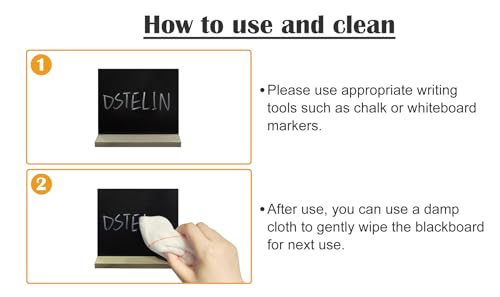 DSTELIN 5 X 6 Inches Mini Tabletop Chalkboard Signs with Vintage Style Wood Base Stands, Set of 3