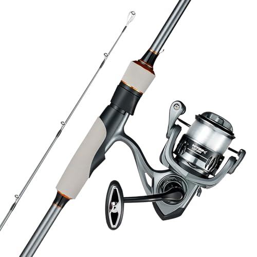 VEVOR Rod and Fishing Reel Combo, IM6/7 Carbon Fiber Spinning Rod and Reel Combo, Bass Fishing Pole with 6.5 ft Two-Piece ...