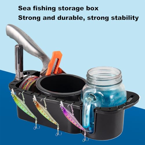 Marine Cup Organizer – Boat Storage System, Black Tackle Holder Accessory, Abs Kayak Storage Unit | Saltwater Angler Setu...