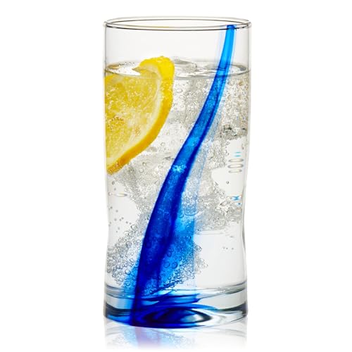 Libbey Blue Ribbon Tumbler and Rocks Drinking Glass Set of 8, Artisanal, Four-Dimpled Glass Cups Set, Clear Glassware Drin...
