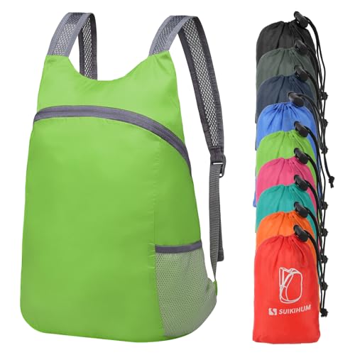 SUIKIHUM 20L Ultra Hiking-Daypack Lightweight Foldable Travel Packable Backpack for Camping Cycling Outdoor,green