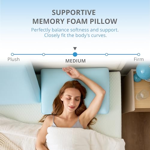 Cooling Pillow for Sleeping, Gel Memory Foam Pillow with Reversible Cover, Neck Support for Side, Back and Stomach Sleeper...