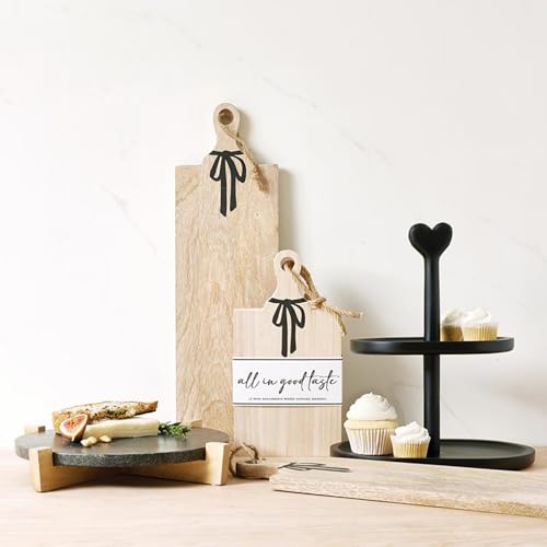 Santa Barbara Design Studio Charcuterie Boards for Cheese, Meat, and Fruit Marble Board on Mango Wood Stand, 12.25" L x 1...