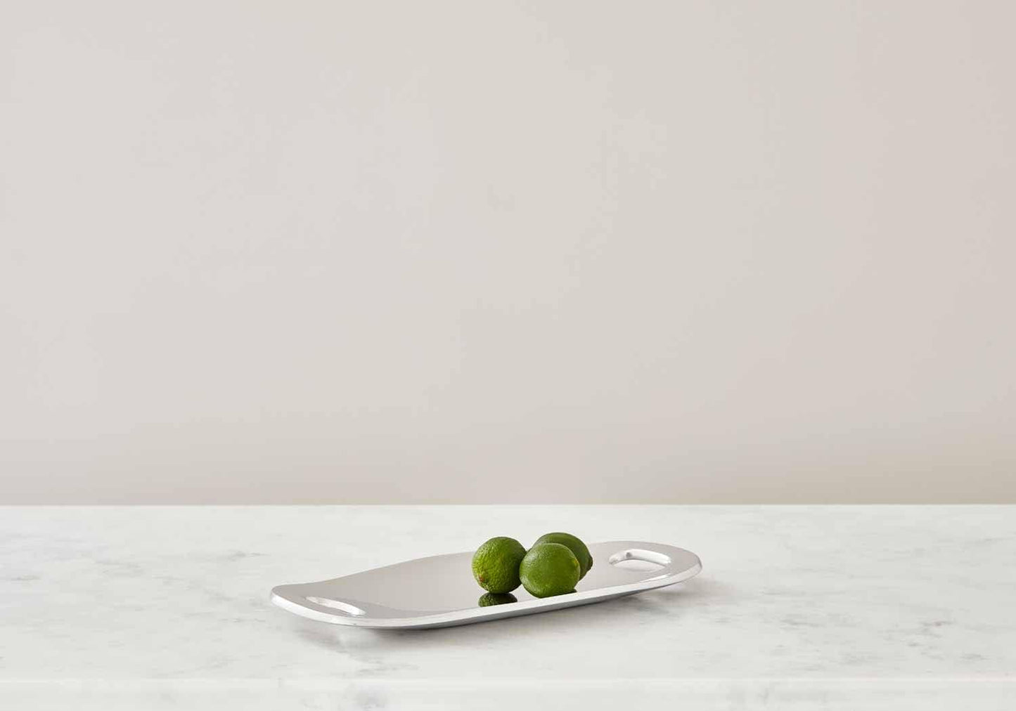 nambe Handled Serving Tray | 14'' Extra Large Platter with Handles | Oven Safe Metal Alloy Tray | Party Serving Plates for Cupcakes, Fruits, Side Dishes, Dessert, Meat (Silver)