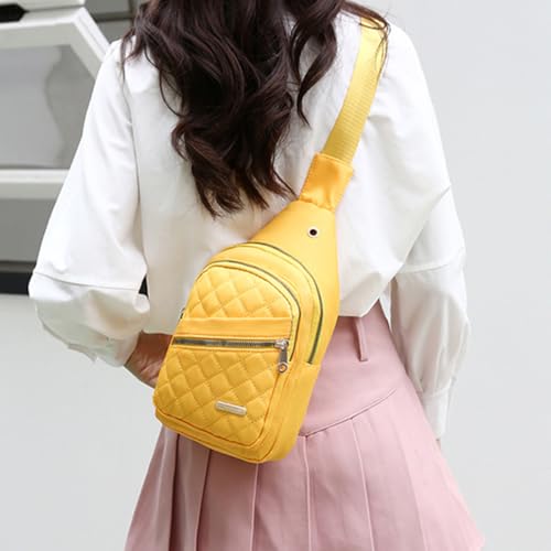 Crossbody Small Sling Backpack Sling Bag for Women Men, Chest Bag Daypack Crossbody for Travel Sport Running Hiking (Yellow)
