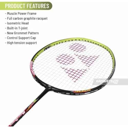 YONEX Muscle Power 55 Light Badminton Racket Grip Size 4U G5, Black Lime