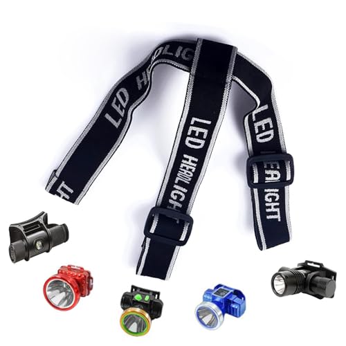 RecDec 4 Pack Headlamp Strap Replacement Headband Head Lamp Elastic Head Band Belt for LED Headlamps Flashlight Rechargeab...