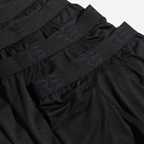 Real Essentials 5 Pack: Youth Boys' Compression Shorts - Performance Boxer Briefs Athletic Spandex Underwear(4-20)