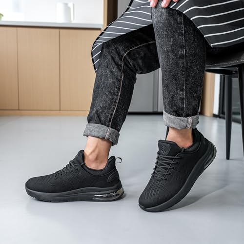 LARNMERN Men's Non Slip Work Shoes Waterproof Casual Walking Chef Kitchen Working Footwear Lightweight Breathable Snakers