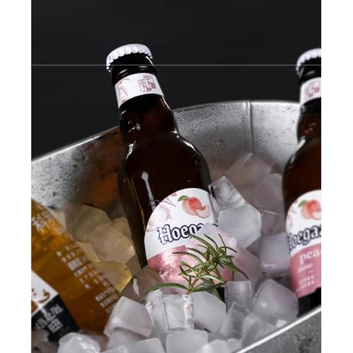 3 Gallon Galvanized Tub Beverage Tubs, Metal Ice Buckets for Cocktail Bar Wine Beer Drink Buckets with Handles Large Tub I...