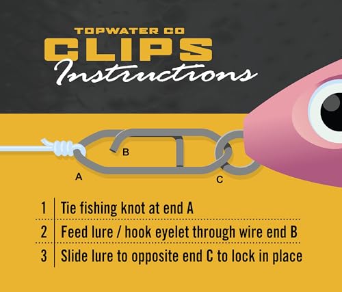 Top Water Co. Fishing Speed Clips - Durable Stainless Steel, Fast Lure Connector (Multiple Sizes)