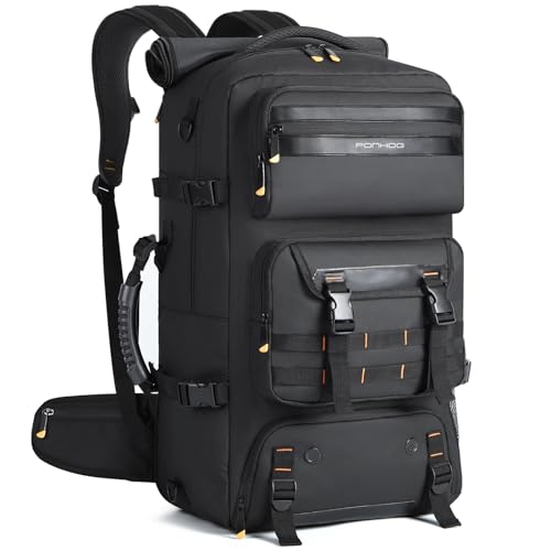 Ponhog Travel Backpack for Men, 50L Carry On Flight Approved Convertible Duffle Bag with Shoe Compartment, 17 inch Laptop ...