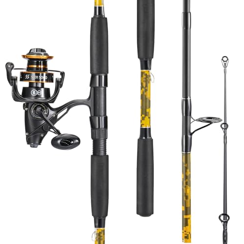 Sougayilang Spinning Rod Combo - MH Action Fishing Pole with Bait Feeder Reel for Catfish, Salmon, Steelhead Freshwater Sa...